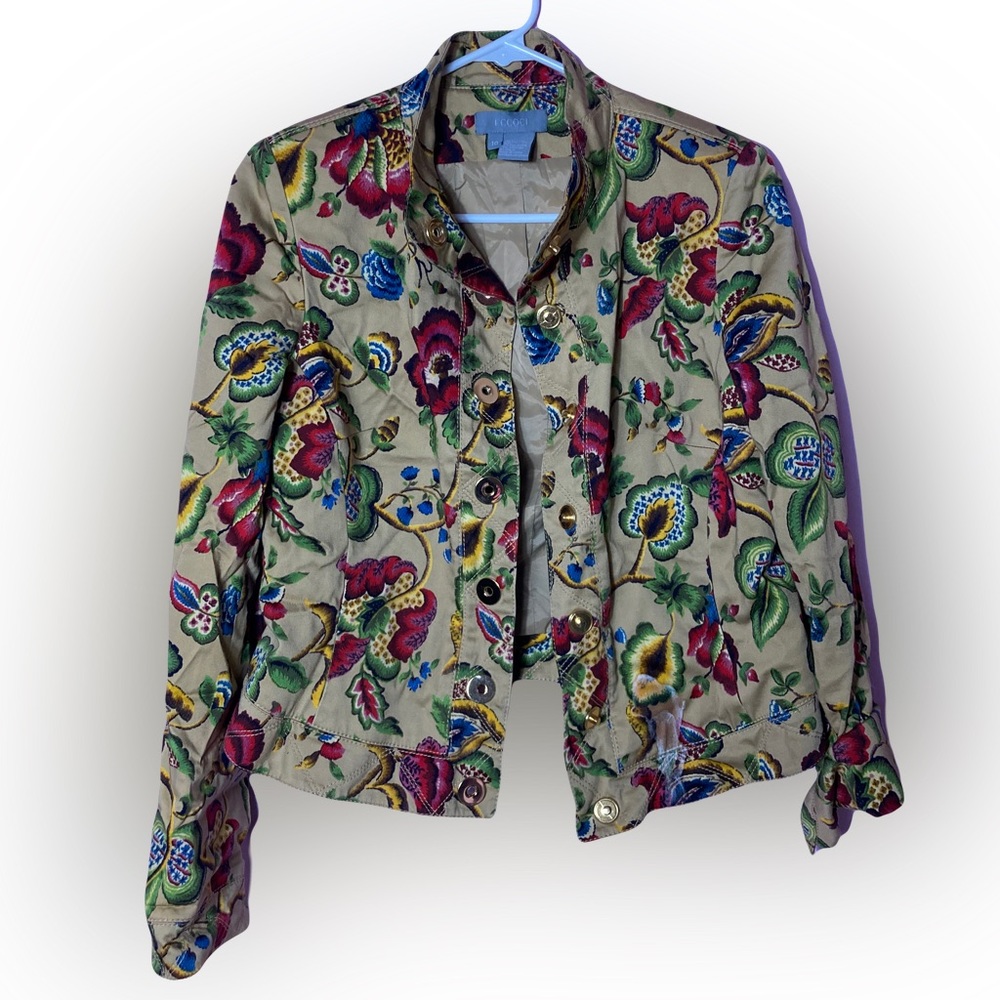 Eccoci Chadwicks Floral Printed Jacket Size 10